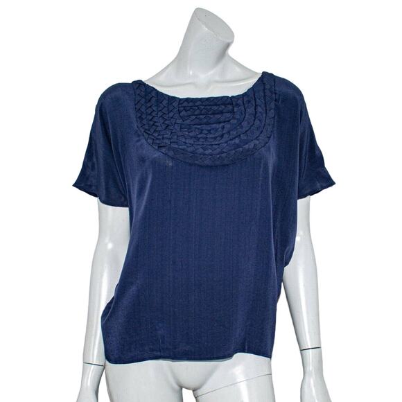 MARA HOFFMAN Women's Silk Blouse open back blue Medium - Picture 1 of 9